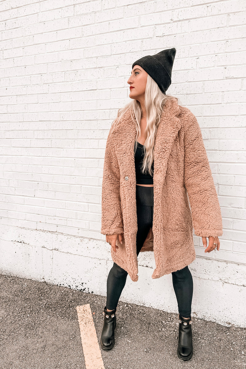 Killing Me Softly” Teddy Bear Coat in Camel – Denim & Street