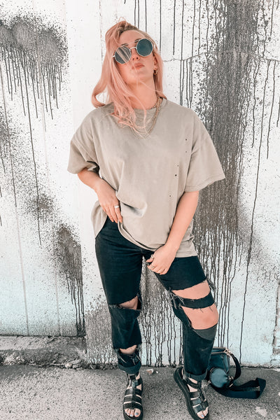 It's All Good Oversized Distressed Tee