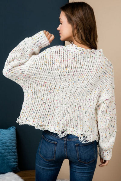 Wanna Have Fun Confetti Sweater