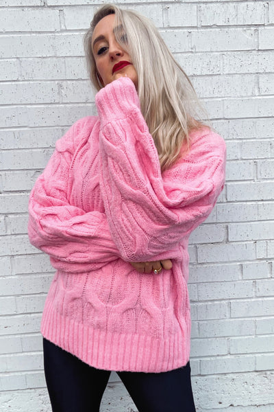 Life's A Party Neon Pink Sweater