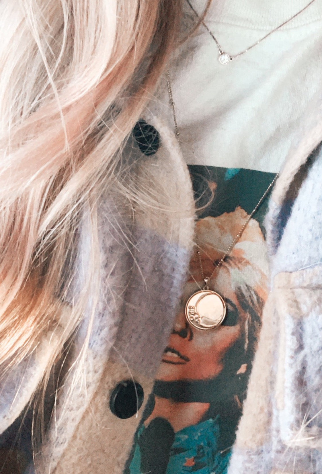 Moon Child Pendant Necklace in Gold