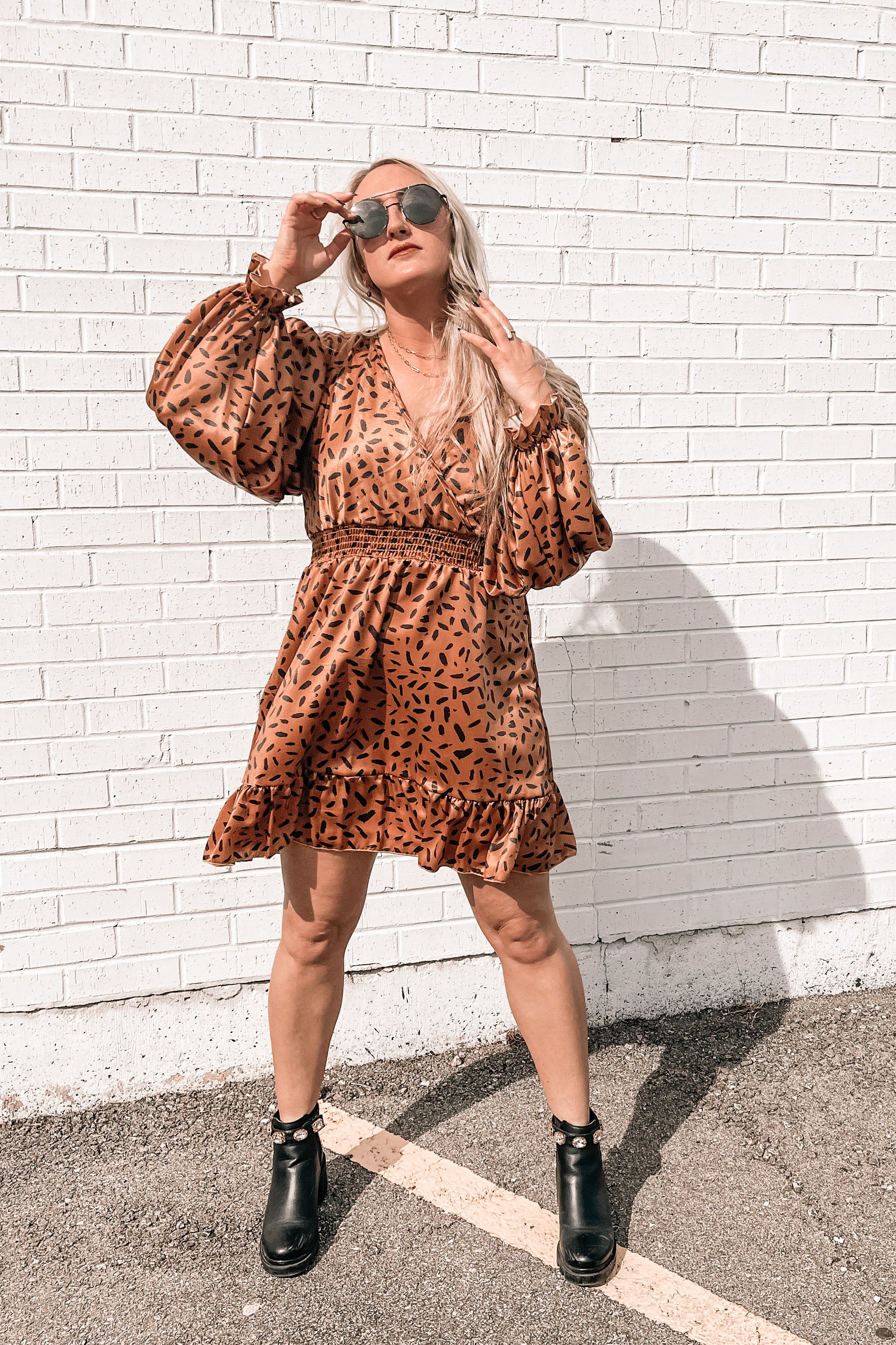 print dress Let's Brunch Printed Satin Mini Dress