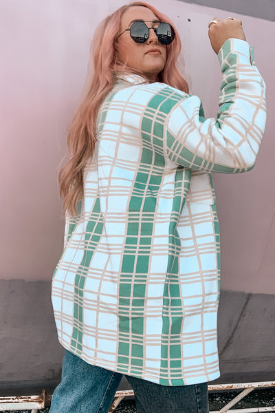 All Aligned Slouchy Check Shacket