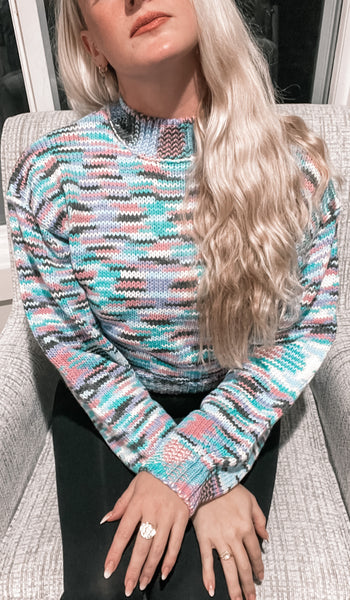 Kaleidoscope Skies Cropped Sweater