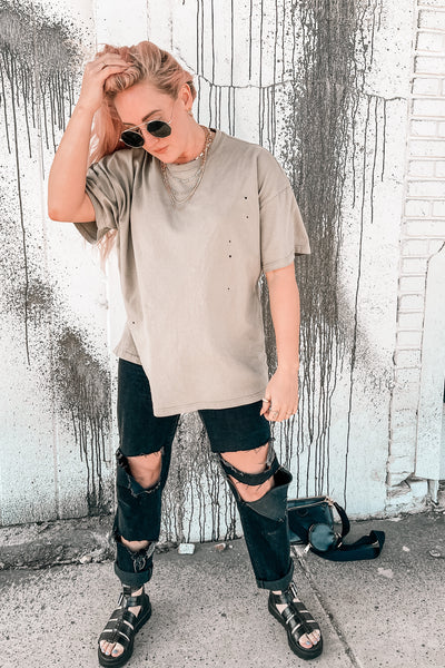 It's All Good Oversized Distressed Tee